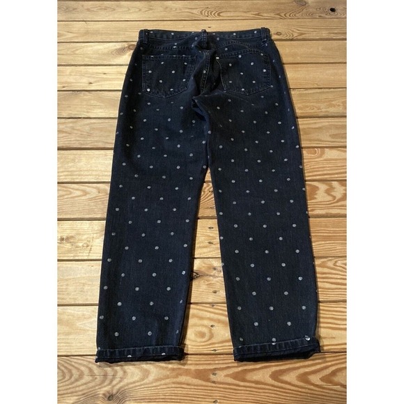 Current Elliot Polka Dot Slim Straight Leg Jeans Size 28 Women’s Black - Picture 2 of 8